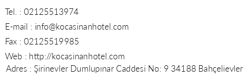 Kocasinan Airport Hotel telefon numaralar, faks, e-mail, posta adresi ve iletiim bilgileri